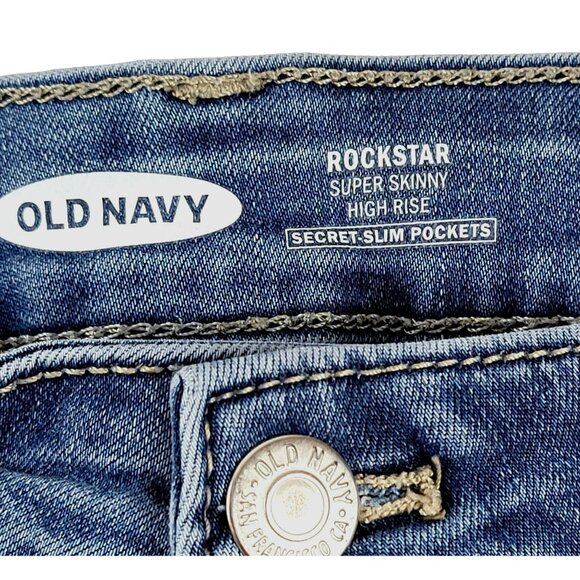 Old Navy Girls Jeans Rockstar Distressed Super Skinny High Rise size 8 JH1669089 - Picture 5 of 6